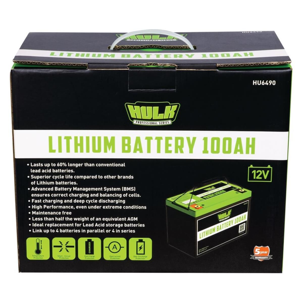 100Ah LITHIUM BATTERY LifePo4 12V 305mm x 168mm x 210mm 11.5kg, , scanz_hi-res