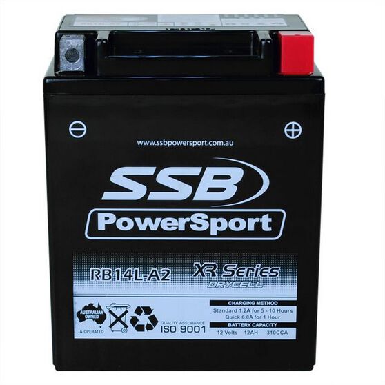 MOTORCYCLE AND POWERSPORTS BATTERY (YB14L-A2) AGM 12V 12AH 310CCA BY SSB HIGH PERFORMANCE, , scanz_hi-res