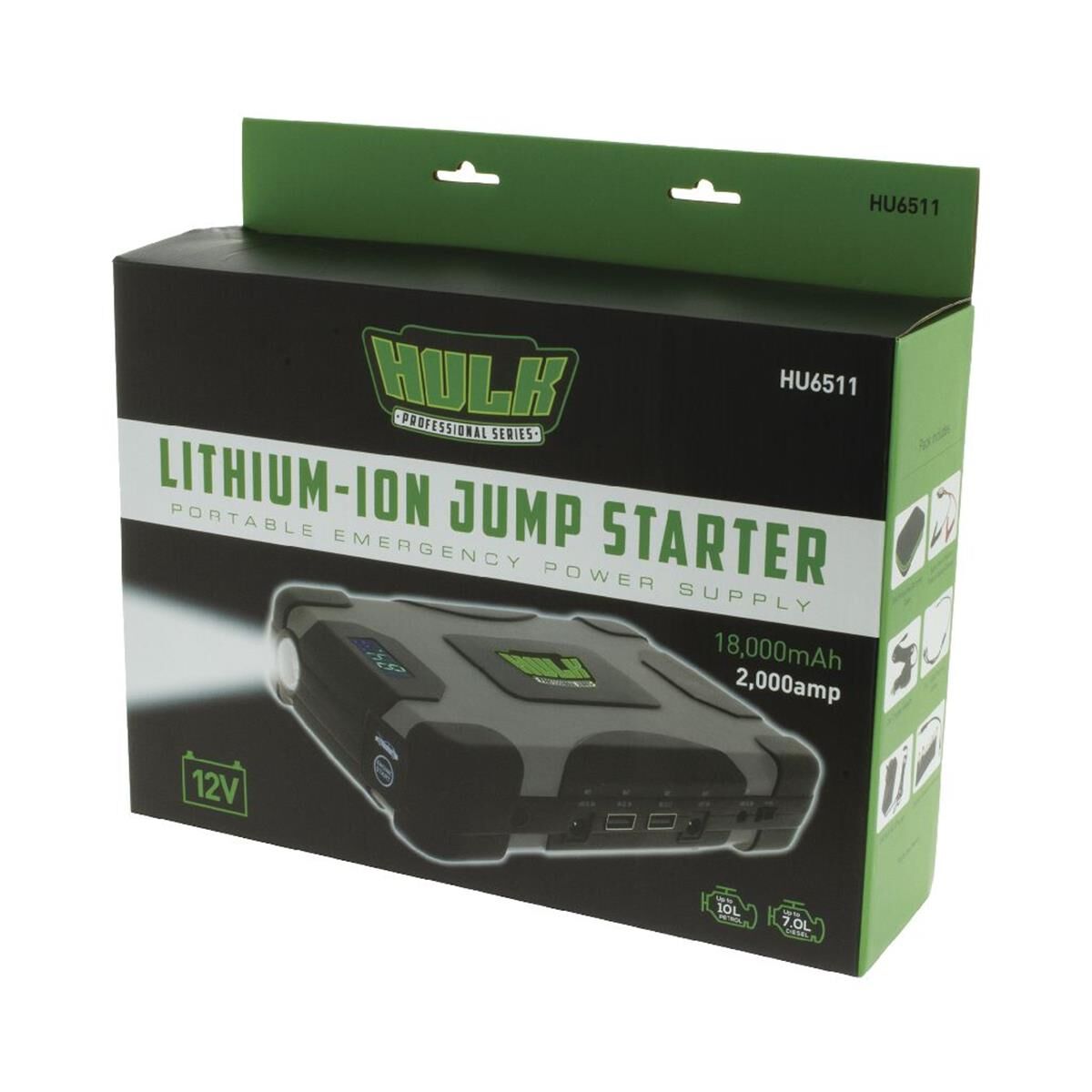 LITHIUM-COBALT JUMP STARTER 18,000mAh W/LED DISPLY, CARRY CASE, FLASH LIGHT, 12V PWR SUP, , scanz_hi-res