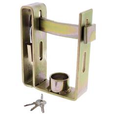 HULK TRAILER COUPLING LOCK INCLUDES PADLOCK & KEYS 190mmH X 145mm W 3mm, , scanz_hi-res