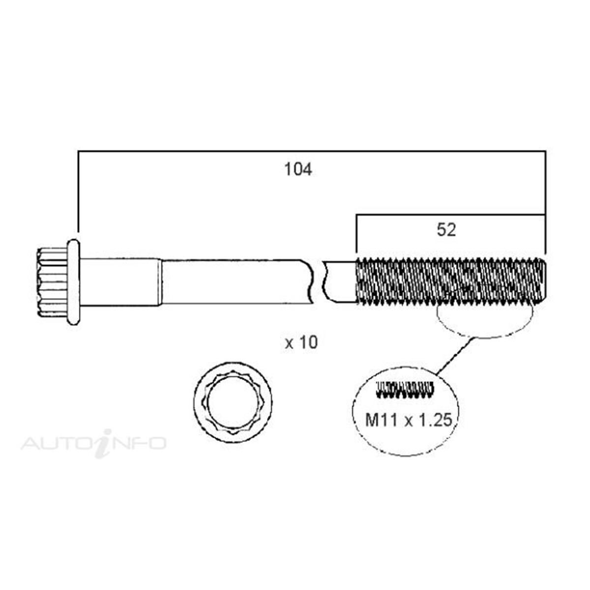 HEAD BOLT SET TOYOTA 1TR/2TR, , scanz_hi-res