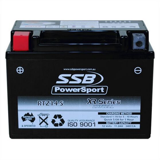MOTORCYCLE AND POWERSPORTS BATTERY (YTZ14-S) AGM 12V 1.1AH 340CCA SSB HIGH PERFORMANCE, , scanz_hi-res
