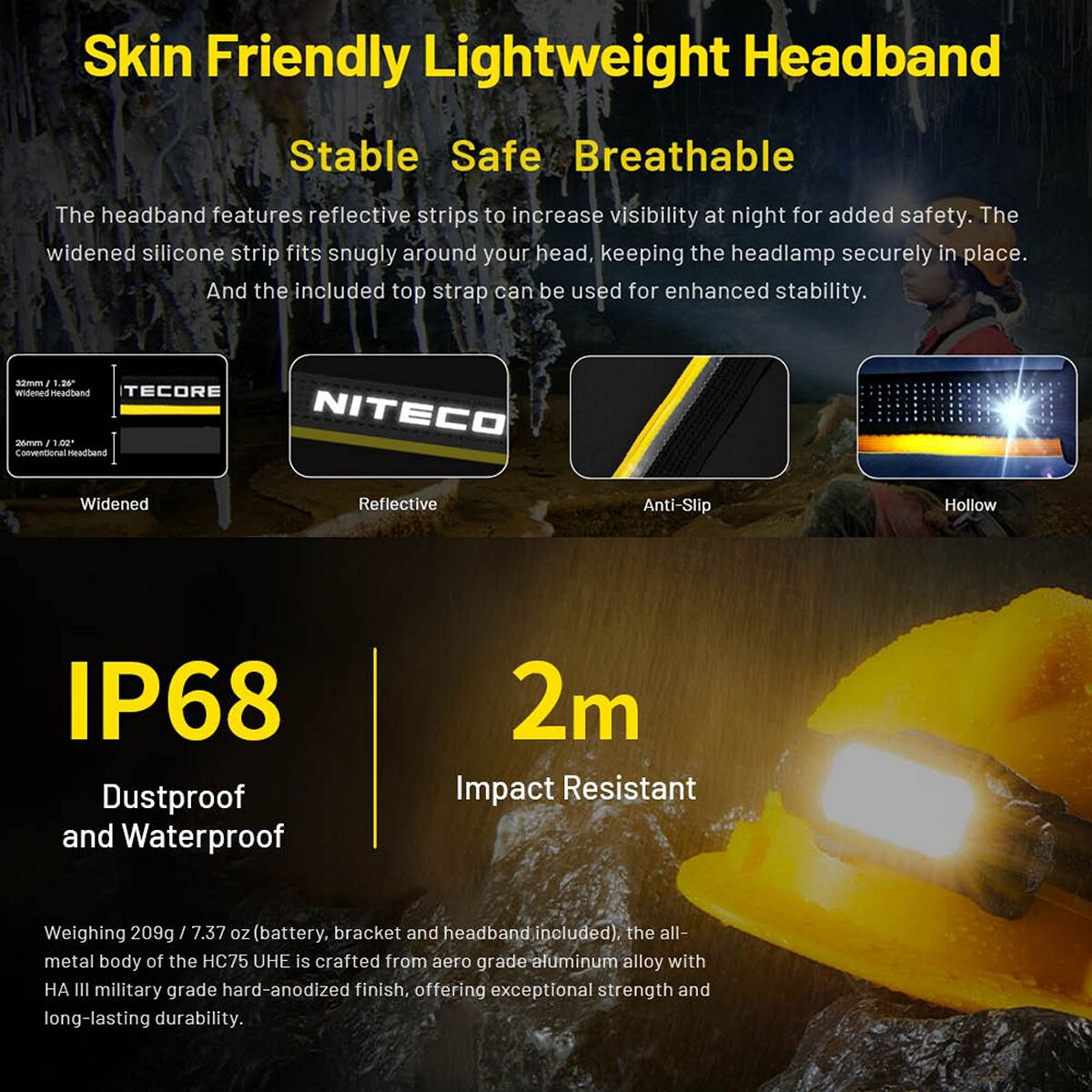 NITECORE 3000 LUMEN USB RECHARGEABLE LED HEADLAMP TORCH, , scanz_hi-res