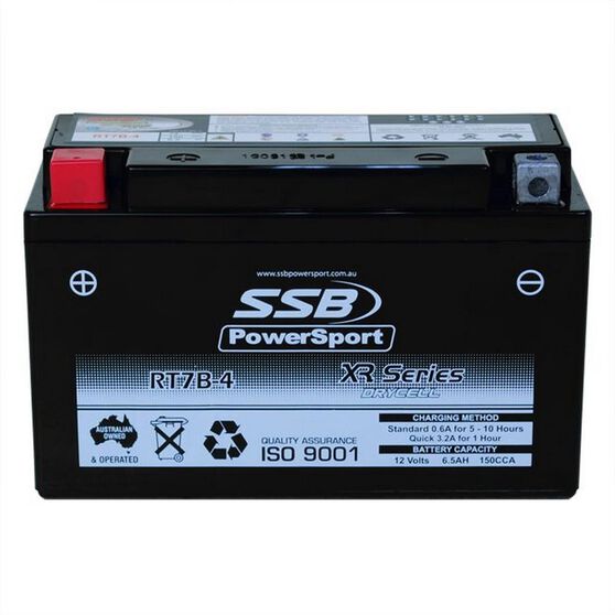 MOTORCYCLE AND POWERSPORTS BATTERY (YT7B-4) AGM 12V 6AH 150CCA BY SSB HIGH PERFORMANCE, , scanz_hi-res