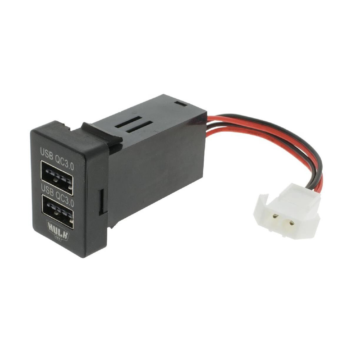 DUAL USB SOCKET QC3 OE RPL T/S LATE TOYOTA BLUE LED  33 x 22mm            HULK 4x4, , scanz_hi-res