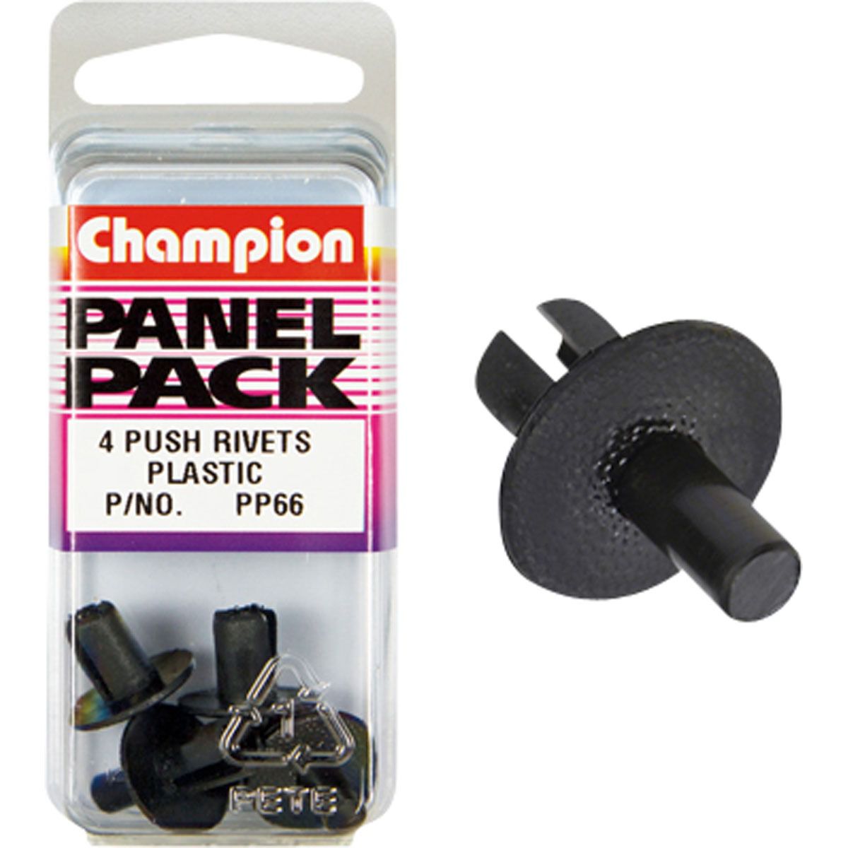 Champion Plastic Push Rivets - PP66, Panel Pack, , scanz_hi-res