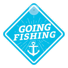 SIC Signs Gone Fishing Car Sign, , scanz_hi-res