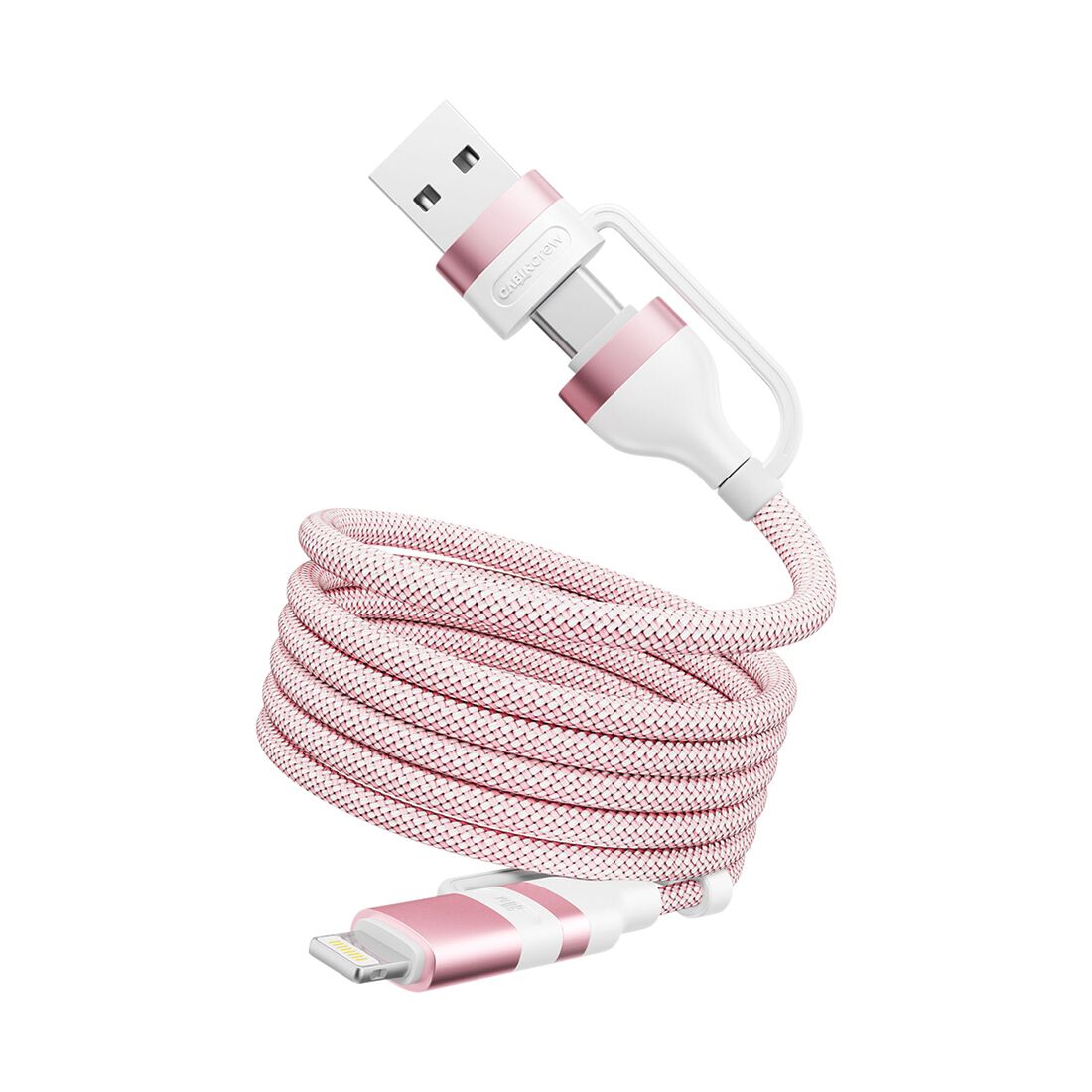 Cabin Crew USB-C/USB-A to USB-C/Lightning Magnetic Cable Pink, , scanz_hi-res