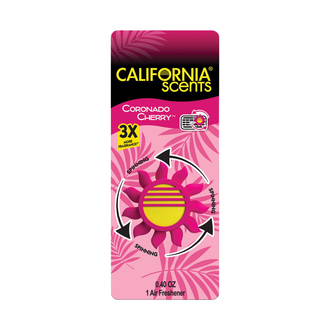 California Scents Novelty Sun Spinner Car Air Freshener Vent Clip, Coronado Cherry Scent, , scanz_hi-res