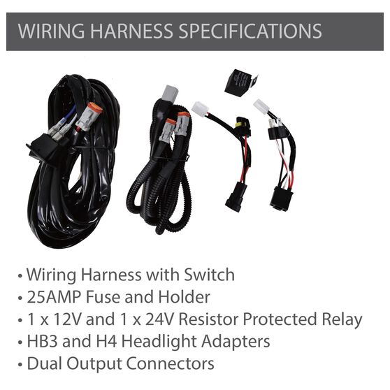 Enduralight LED Driving Light Kit w/ harness 220mm 86W Supercheap