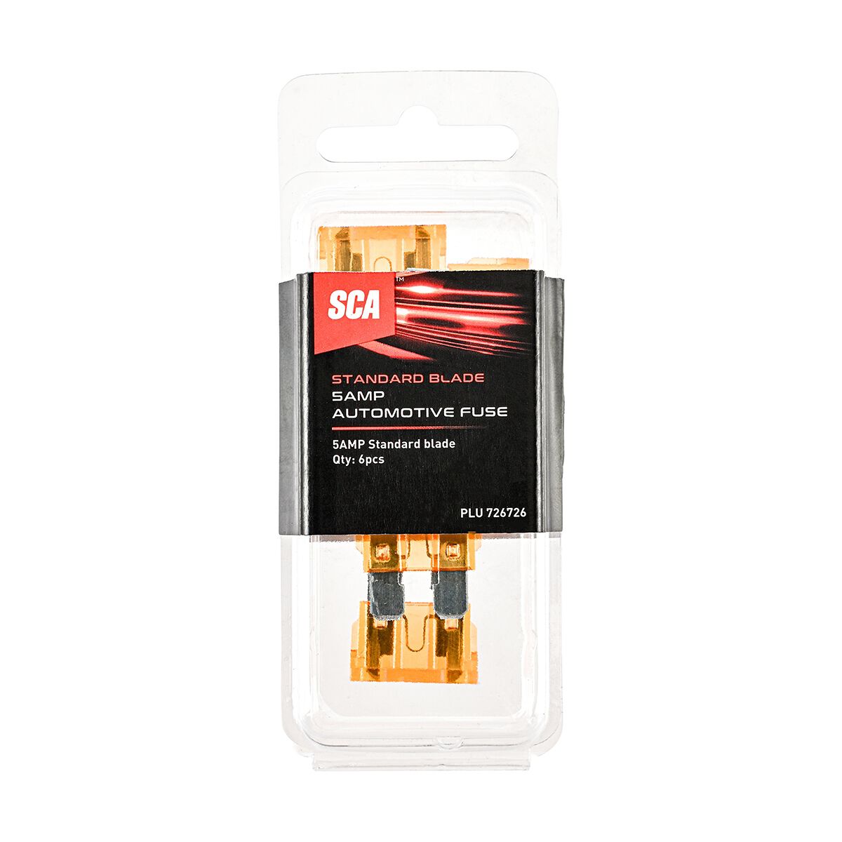 SCA Automotive Fuses - Standard Blade, 5 Amp, 6 Piece, , scanz_hi-res