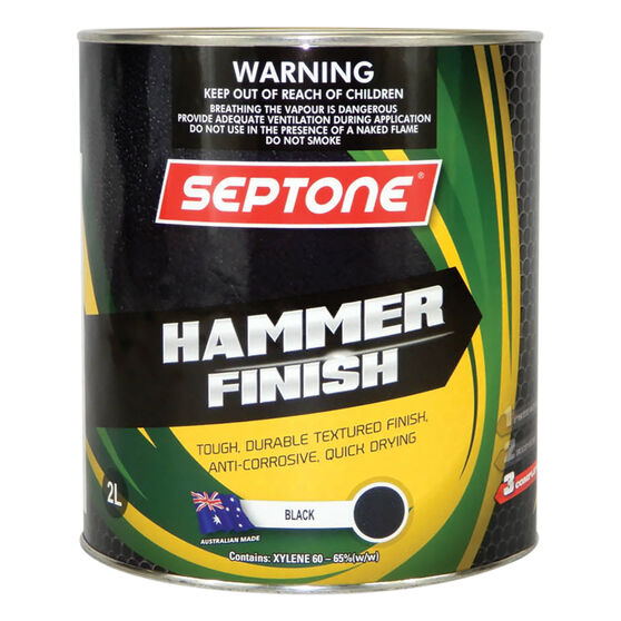 Septone® Hammer Finish Paint, Black - 2 Litre, , scanz_hi-res