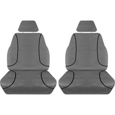 Tradies Canvas Ready Made Seat Covers Front Pair Grey suits Ranger, , scanz_hi-res