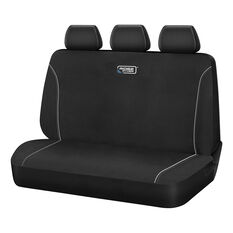 Ridge Ryder Canvas Seat Cover Black/Grey Piping Adjustable Headrests Rear Seat 06H, , scanz_hi-res