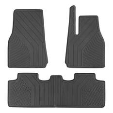 SCA Rubber Car Floor Mats - Front/Rear, Tesla Model Y 2019-23, Black, , scanz_hi-res
