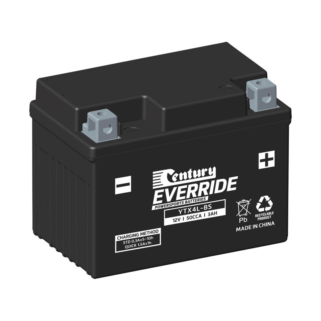 Century EverRide Powersports Battery YTX4L-BS, , scanz_hi-res