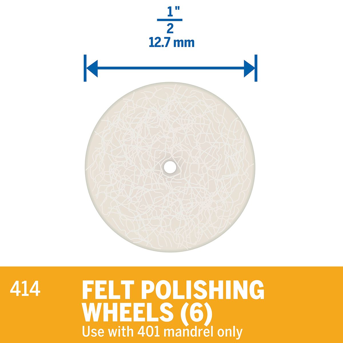 Dremel 6pk Polishing Felt 13mm, , scanz_hi-res