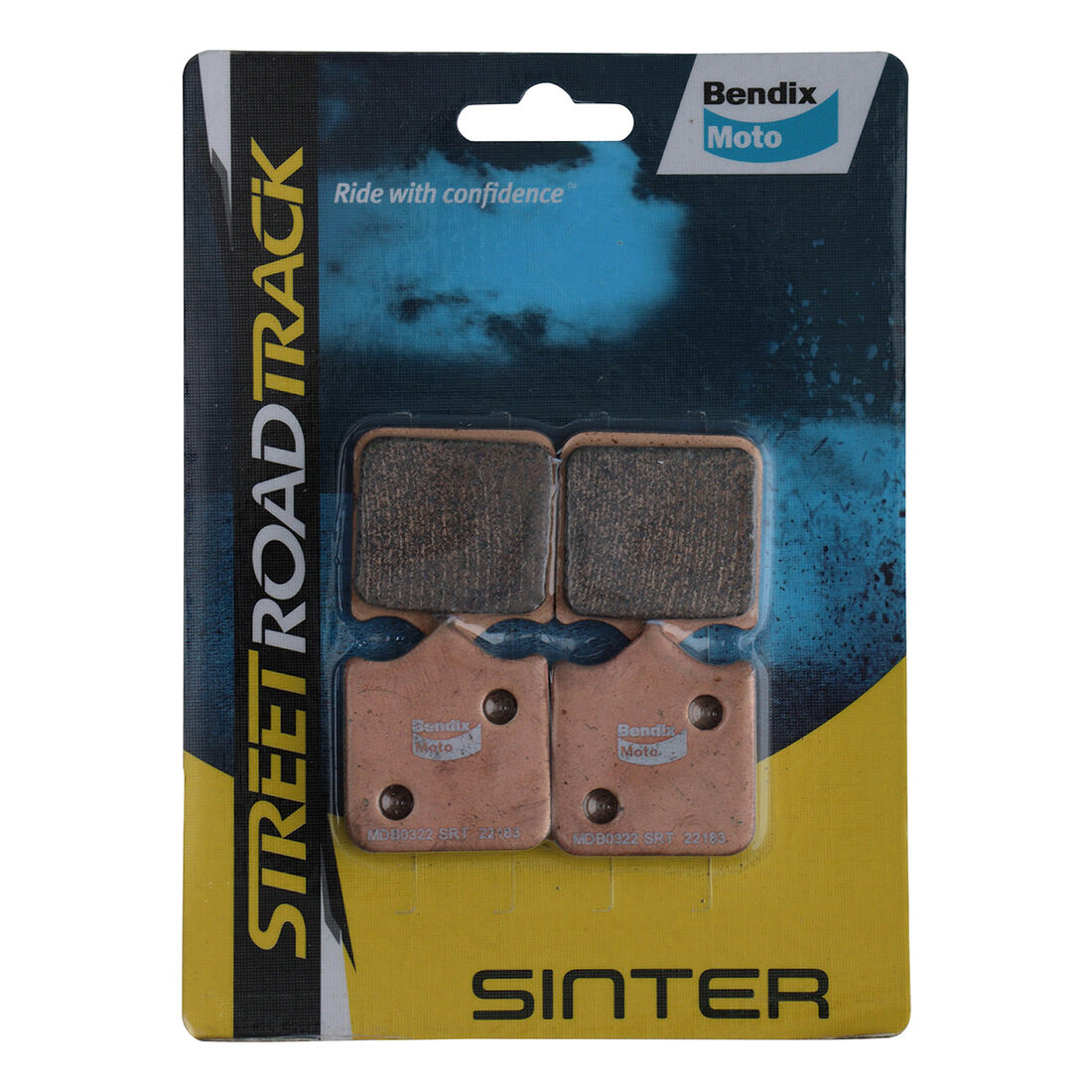 Bendix Street Road Track Motorcycle Disc Brake Pads - MDB0322-SRT, , scanz_hi-res