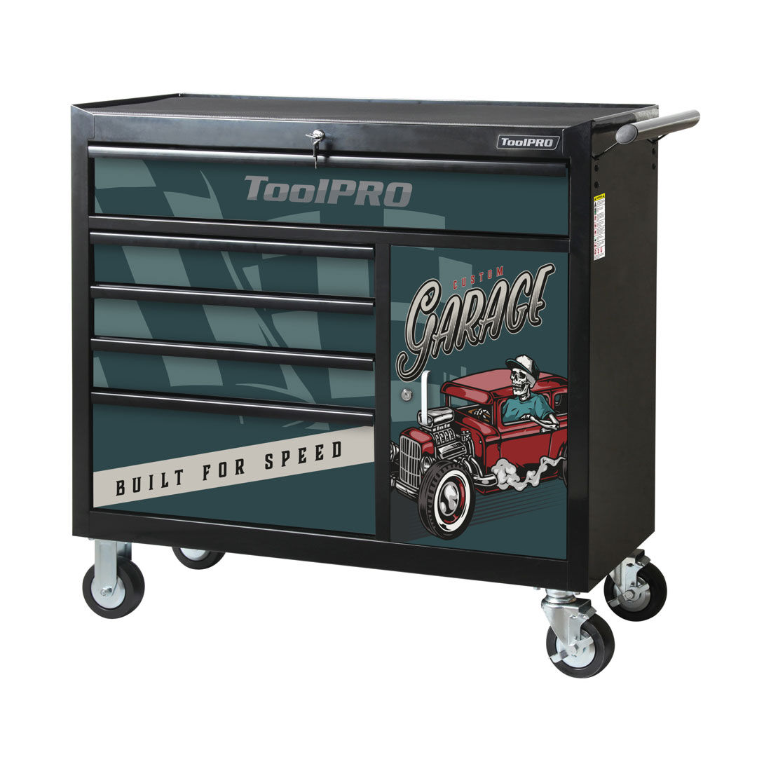 ToolPRO Tool Cabinet Magnet Fascia Set - Old School Hot-Rodder, Suits 41" Cabinet, , scanz_hi-res