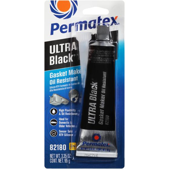 Permatex RTV Silicone Gasket Maker, Maximum Oil Resistance - Ultra Black, 95g, , scanz_hi-res
