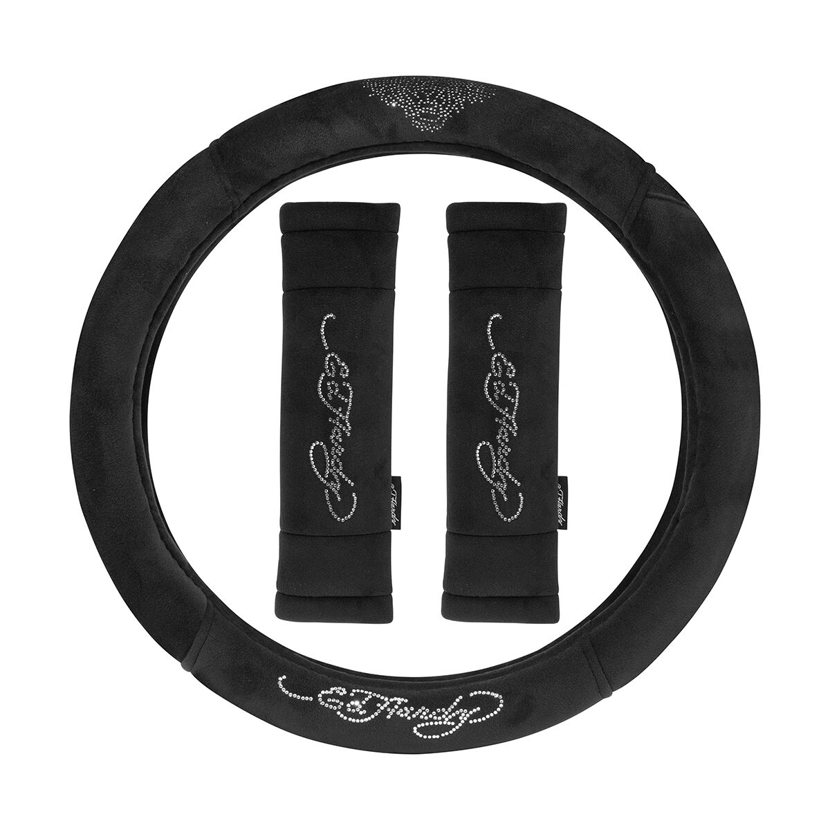 Ed Hardy Tiger Bling Steering Wheel and Belt Cover Set - Velvet, , scanz_hi-res