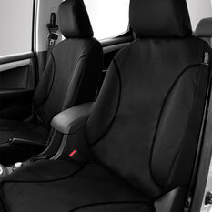 Tradies Canvas Ready Made Seat Covers Front Pair Black suits BT50/DMAX, , scanz_hi-res