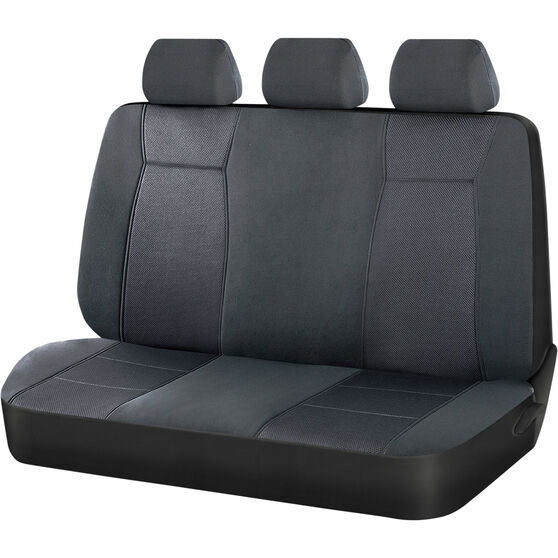 SCA Jacquard Seat Covers Charcoal Adjustable Headrests Rear Bench, , scanz_hi-res