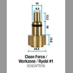 Bowden's Own Snow Cannon Adaptor - Clean Force/Workzone 1/Lavor/Ryobi 1, BOADAPTER8, , scanz_hi-res