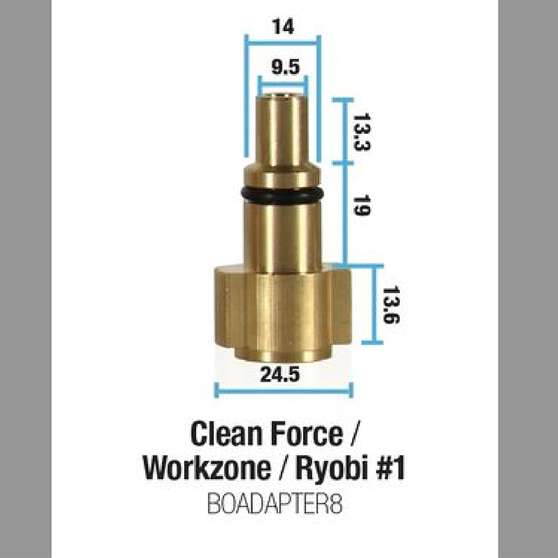 Bowden's Own Snow Cannon Adaptor - Clean Force/Workzone 1/Lavor/Ryobi 1, BOADAPTER8, , scanz_hi-res