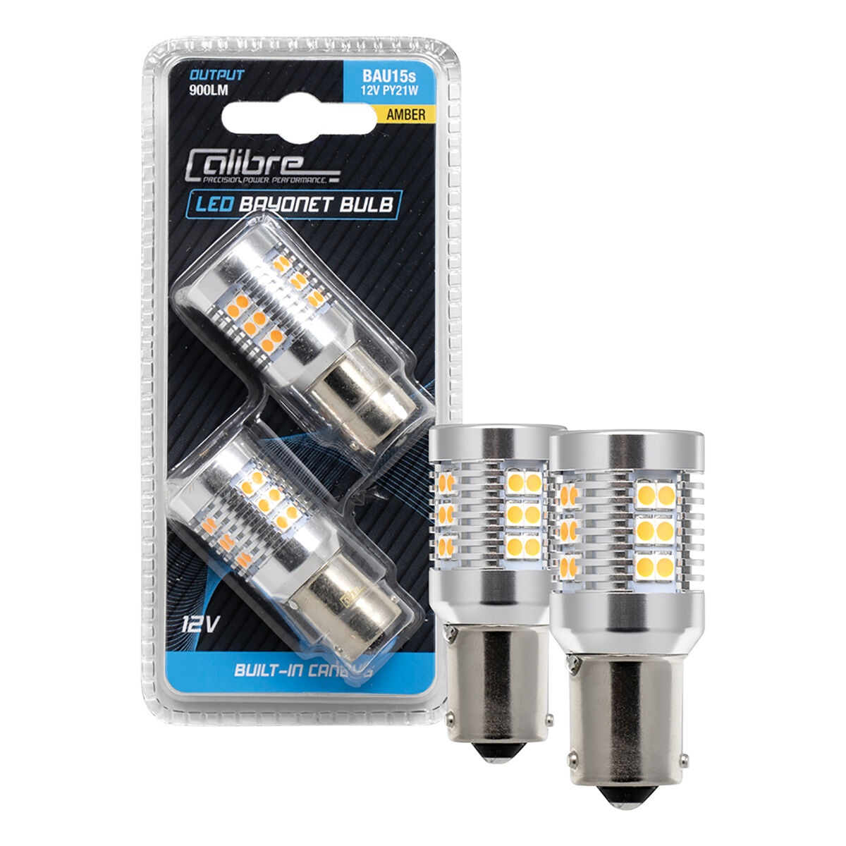 Calibre Automotive Globes - LED Amber Wedge 12V, P21/5W, BAU15S, , scanz_hi-res