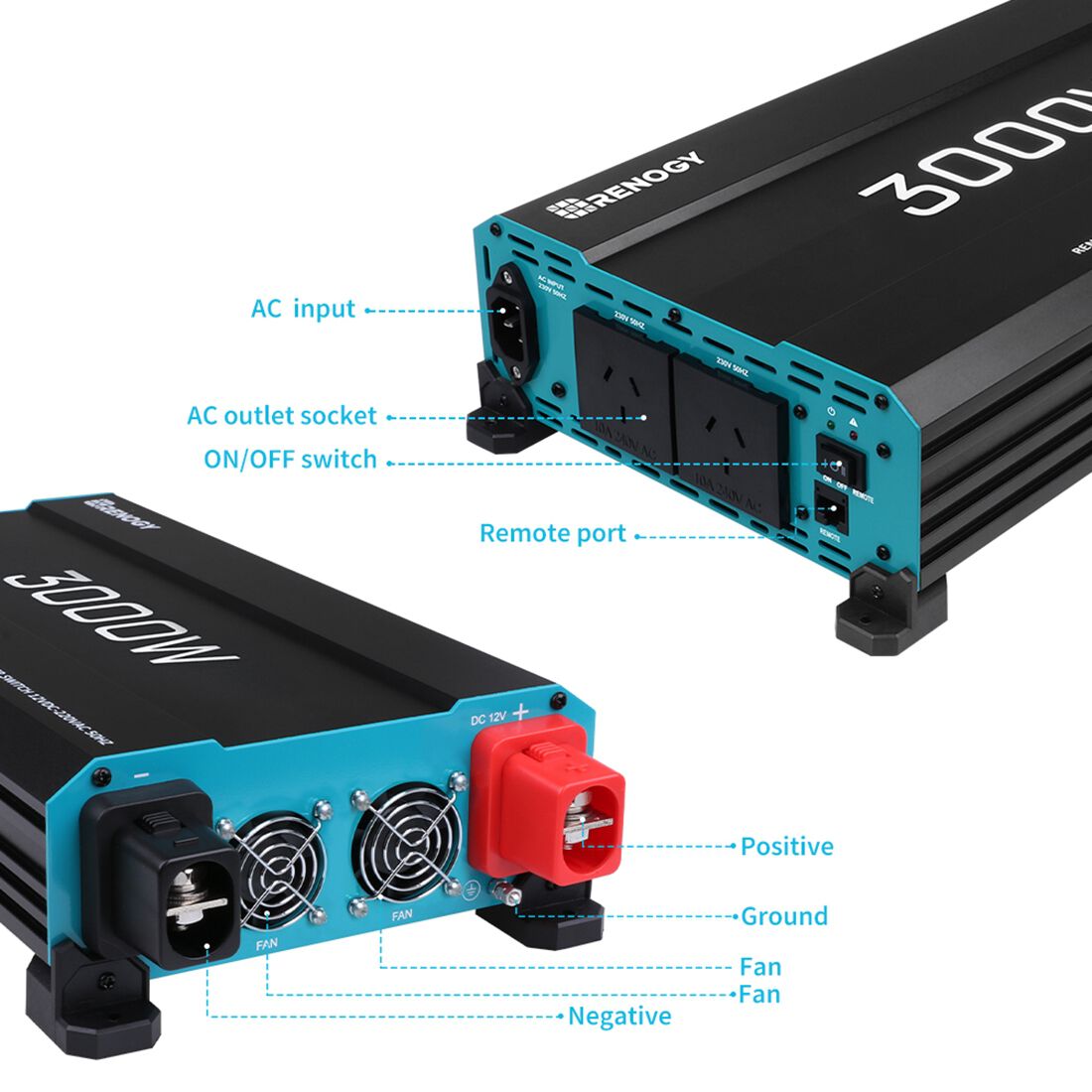 Renogy 3000W Pure Sine Wave Inverter With AC Transfer, , scanz_hi-res
