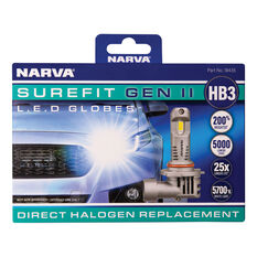 Narva Surefit LED Headlight Globes HB3 12/24V, , scanz_hi-res
