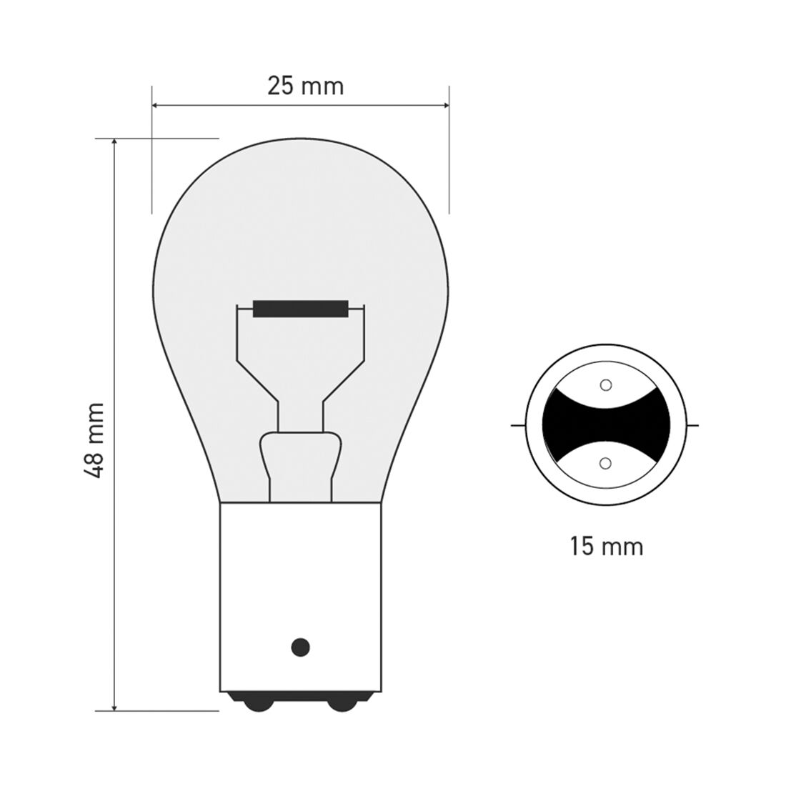 SCA Incandescent Globe - P21W 12V 21W  - 2 Pack, , scanz_hi-res