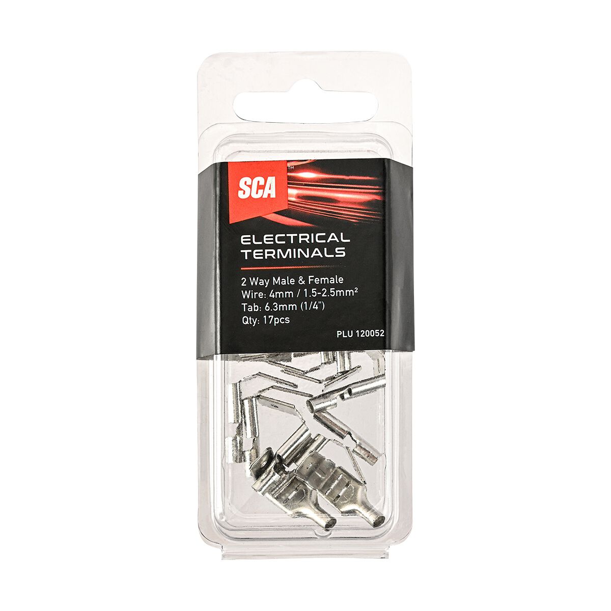 SCA Electrical Terminals Male And Female 2 Way 6.3mm 17 Pack, , scanz_hi-res