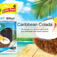 Little Trees Vent Wrap Air Freshener - Caribbean Colada 4 Pack, , scanz_hi-res
