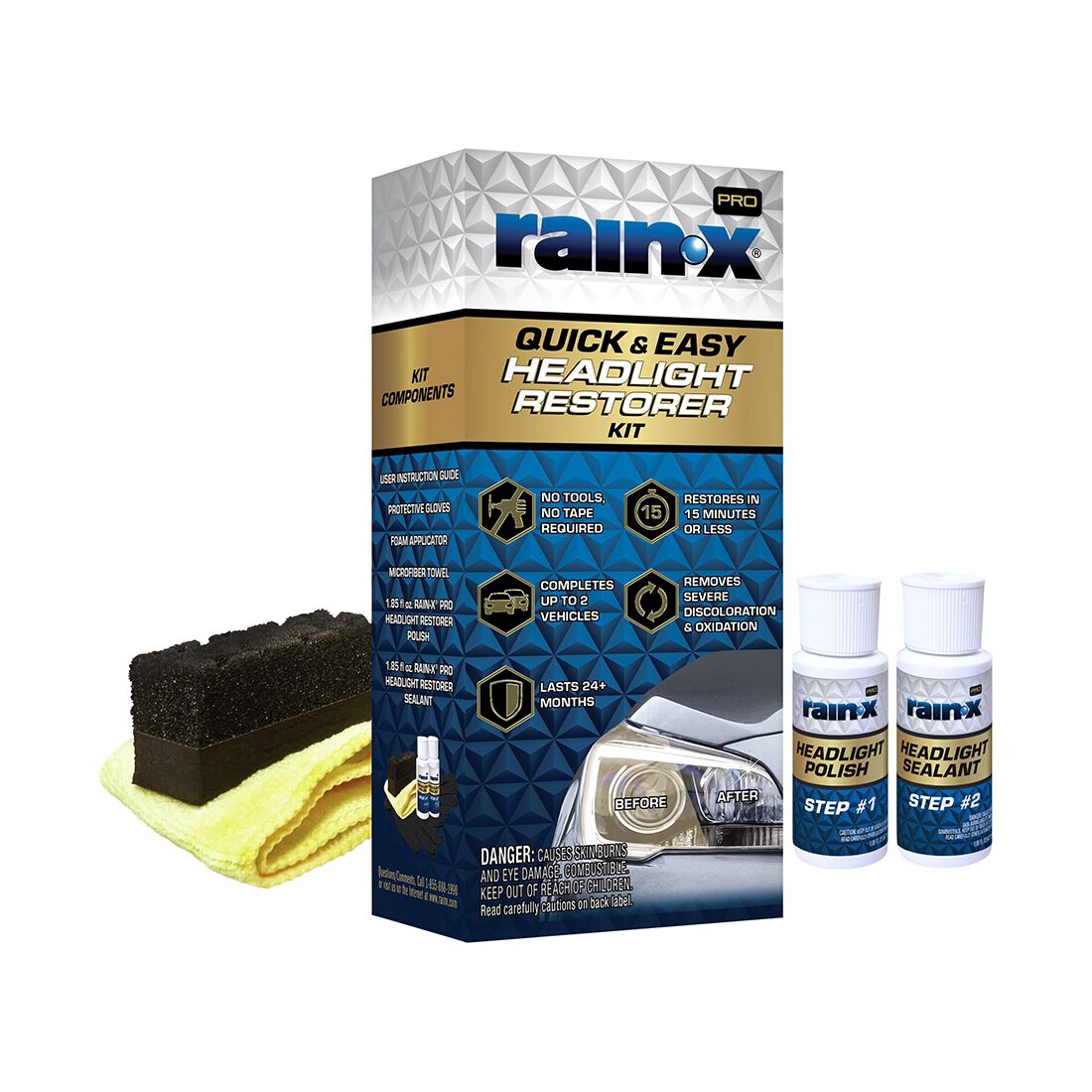 Rain-X Pro Quick and Easy Headlight Restoration Kit, , scanz_hi-res