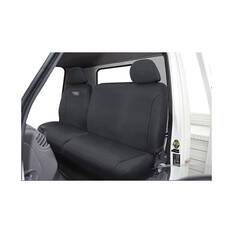 Ridge Ryder Canvas Ute Seat Covers Charcoal/Black Piping Adjustable Headrests Front (with cut out) 401SAB, , scanz_hi-res