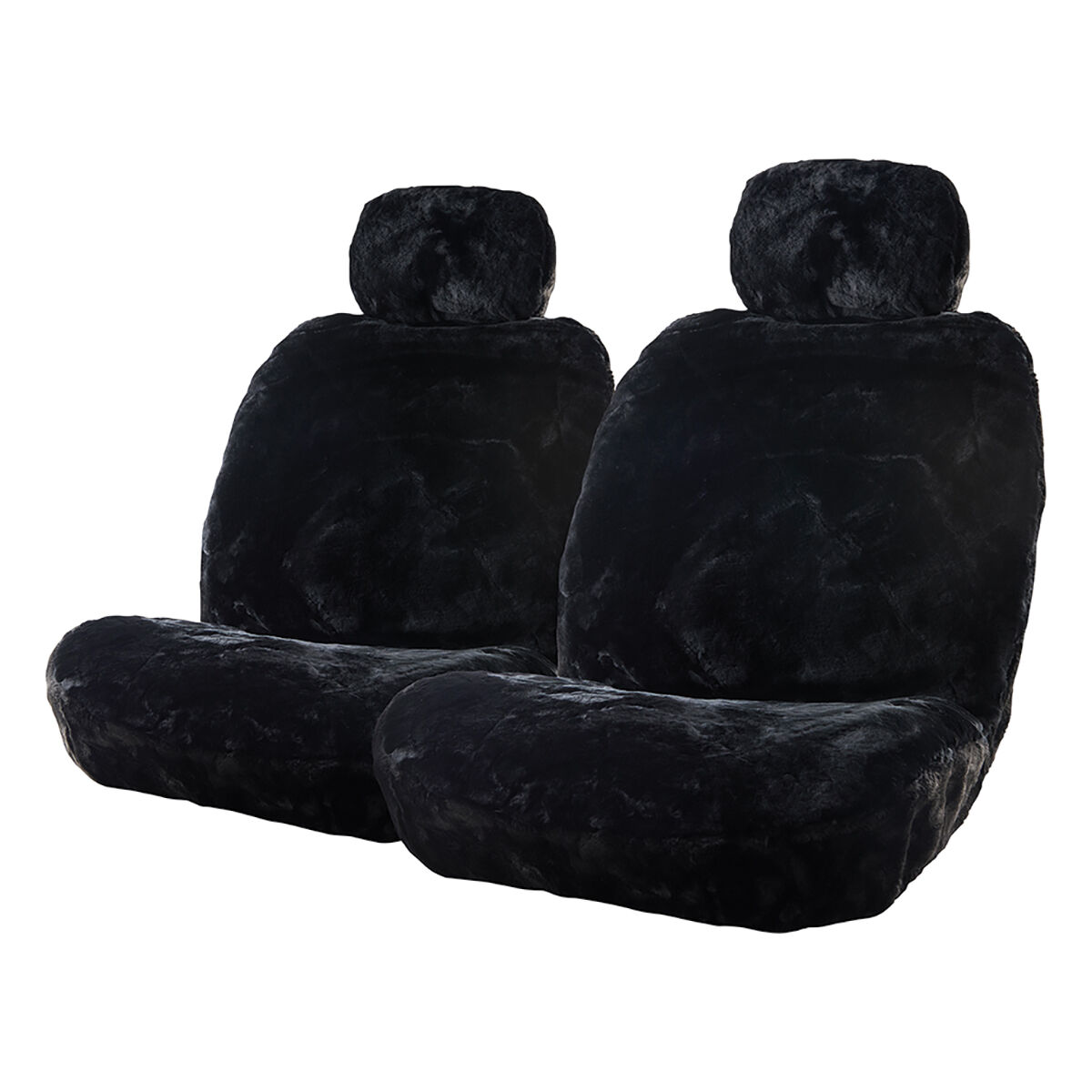 Gold CLOUDLUX Sheepskin Seat Covers Black Adjustable Headrests