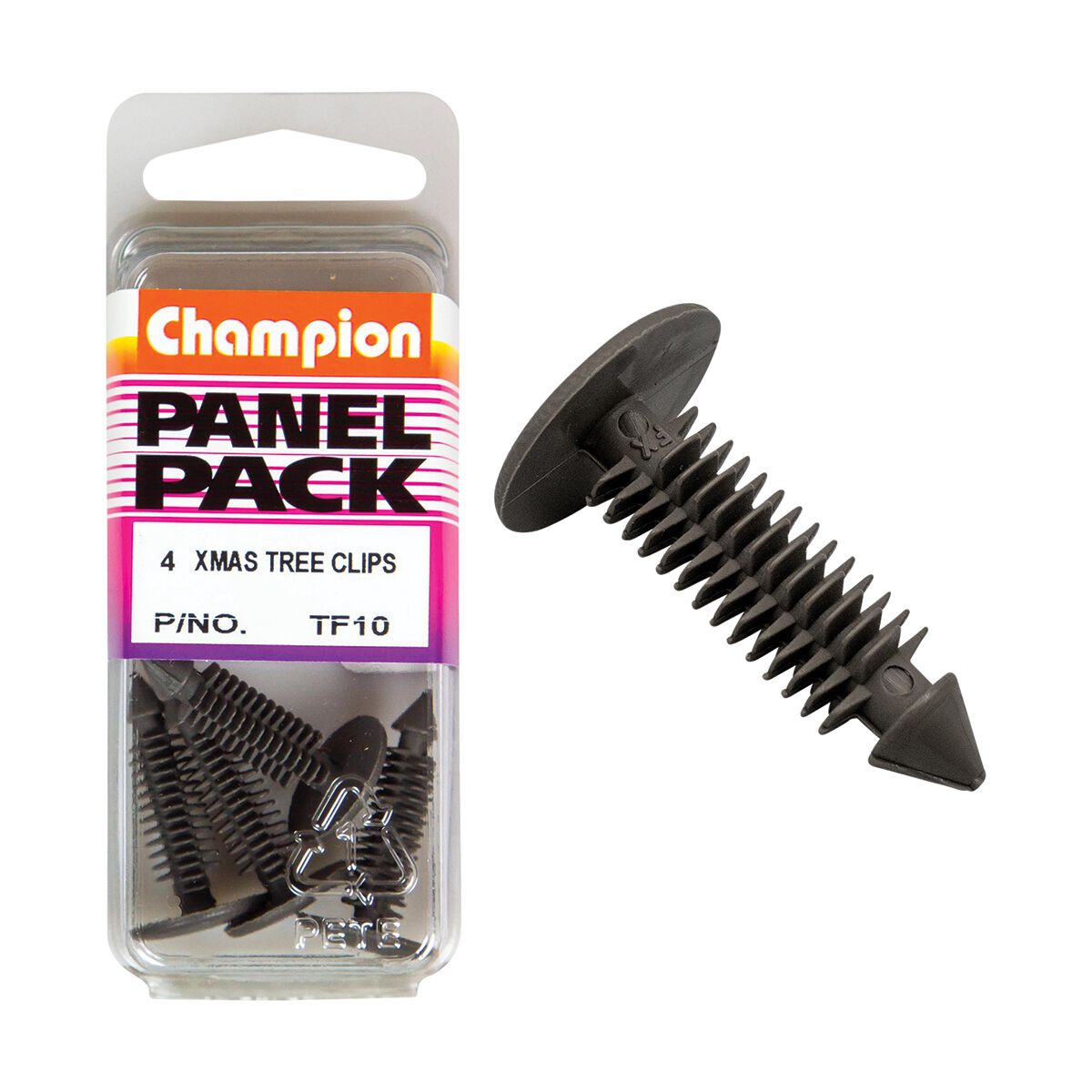 Champion Panel Pack Christmas Tree Clip Grey&nbsp;TF10, 6.8mmx22mm, , scanz_hi-res