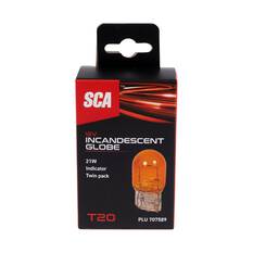 SCA Incandescent Globe - T20 12V 21W - 2 Pack, , scanz_hi-res