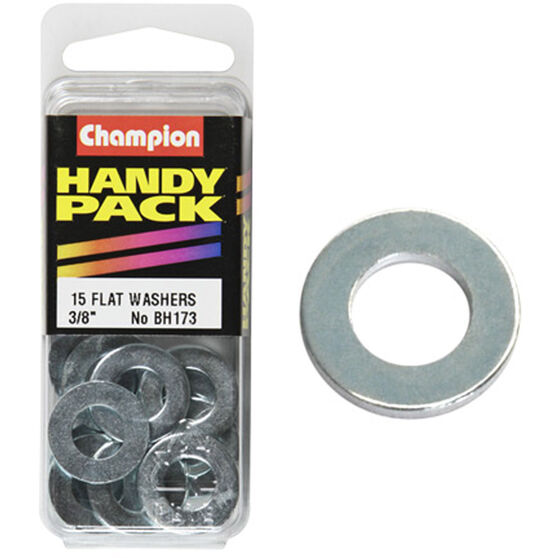 Champion Handy Pack Steel Flat Washers BH173, 3/8", , scanz_hi-res
