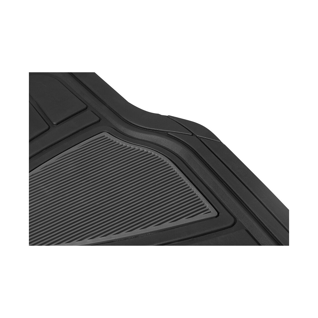 SCA Car Floor Mats PVC Rubber Two-tone Trim Black Set of 4, , scanz_hi-res