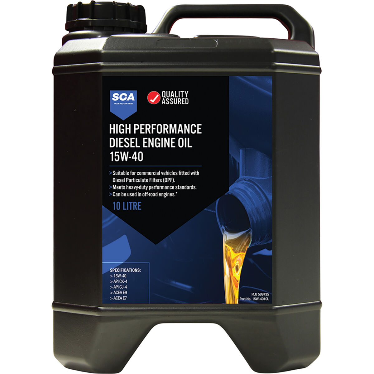 SCA High Performance Diesel Engine Oil 15W-40 10 Litre, , scanz_hi-res