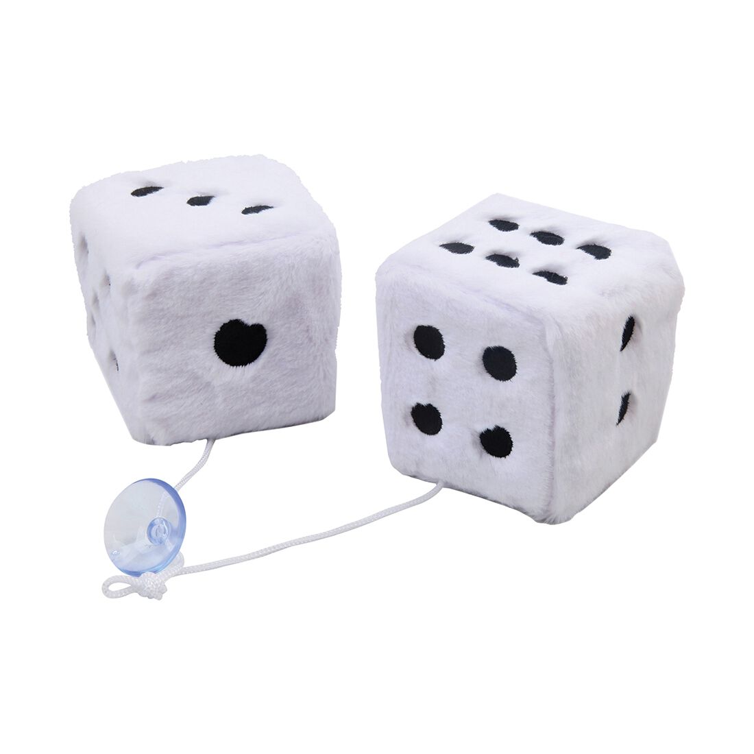 Hanging Fluffy Plush Dice White, , scanz_hi-res