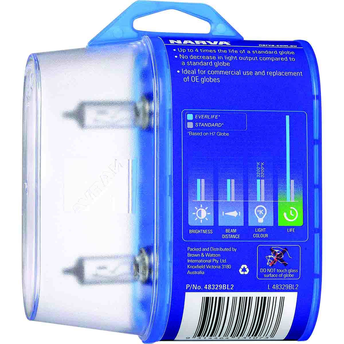 Narva Everlife Headlight Globes - H7, 12V 55W, 48329BL2, , scanz_hi-res