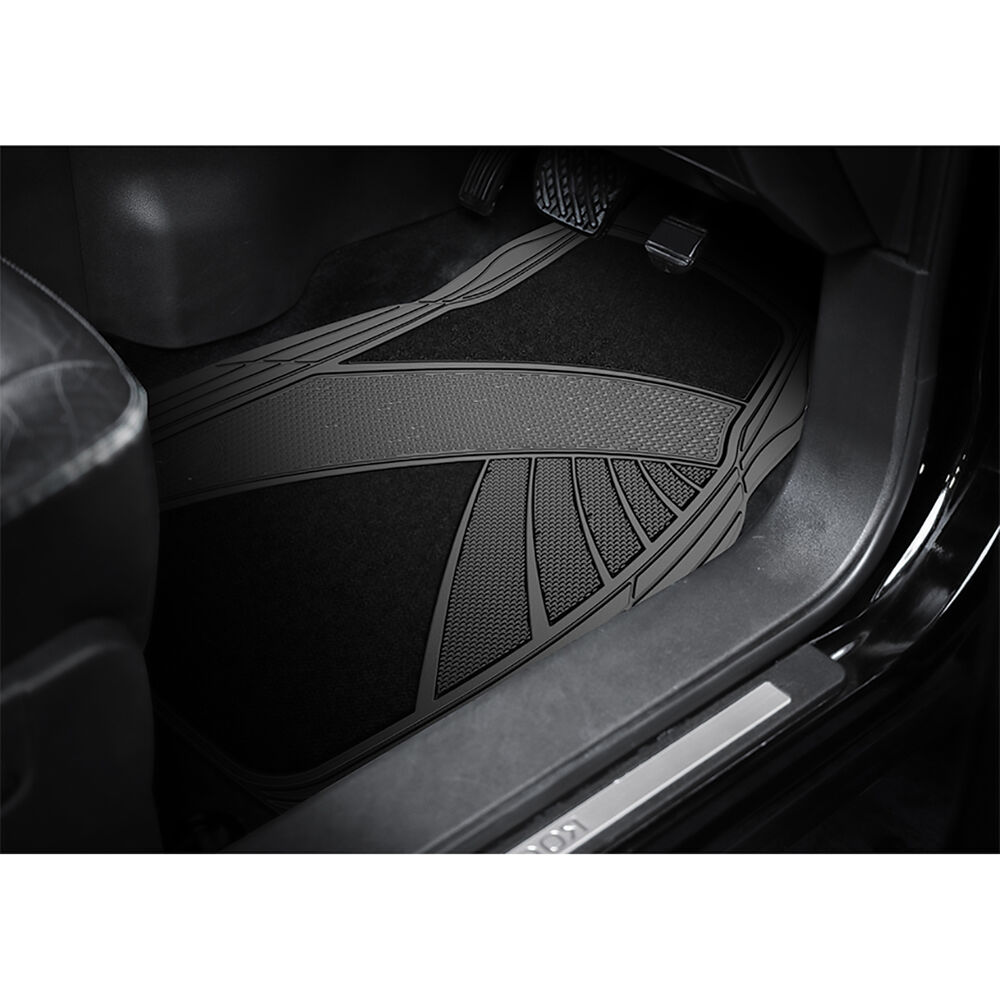 Armor All Combination Car Floor Mats Carpet/PVC Black Set of 4