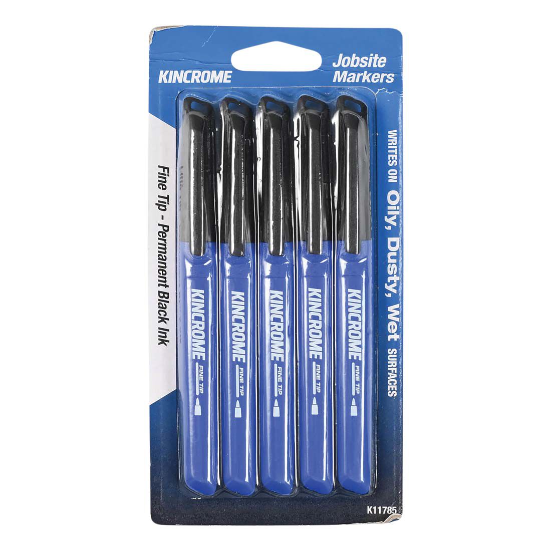 Kincrome Permanent Markers 5 Pack Black & Fine Tip, , scanz_hi-res