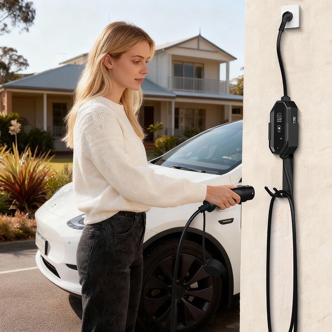 Calibre Electric Vehicle Wall Cable Holder With Hook - Suits Calibre Charge Cable, , scanz_hi-res