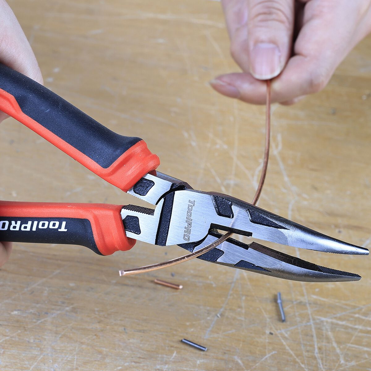 ToolPRO Long Nose Pliers Bent 200mm, , scanz_hi-res