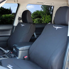 R.M. Williams Neoprene Seat Cover Black Adjustable Headrests Size 30 Front Pair Airbag Compatible, , scanz_hi-res